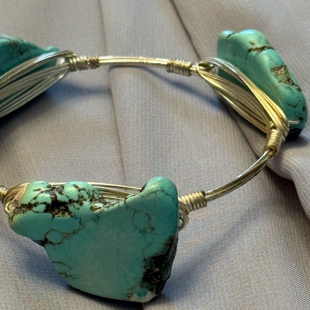 Blue and Gold Bohemian Turquoise Bracelets